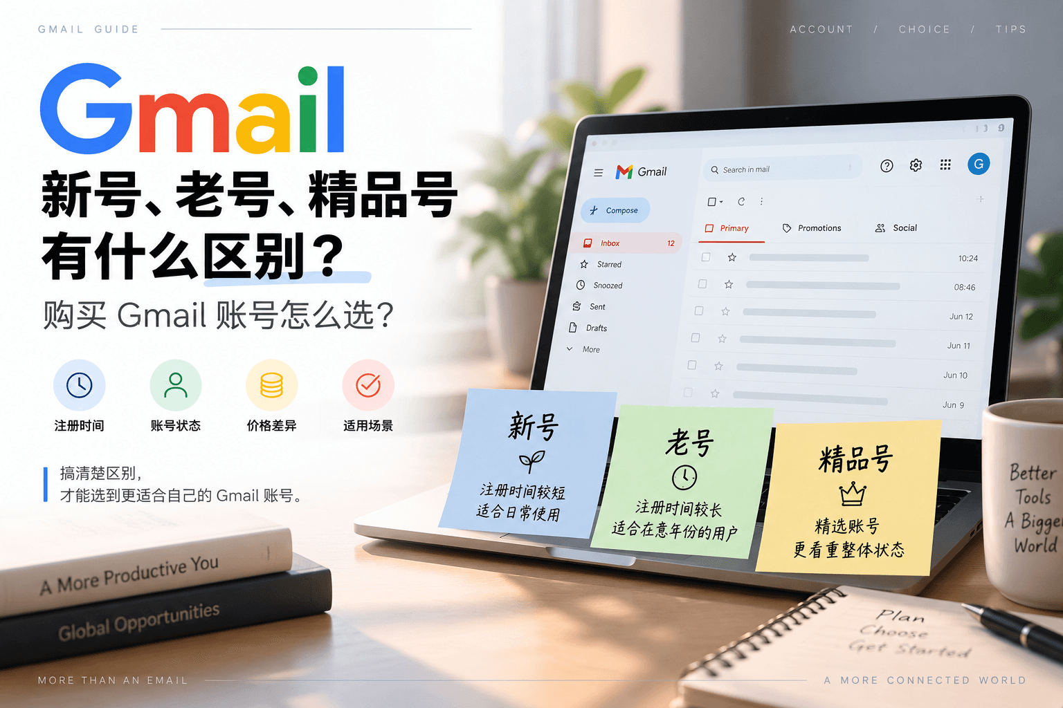 Gmail 新号、老号、精品号有什么区别？购买 Gmail 账号怎么选？